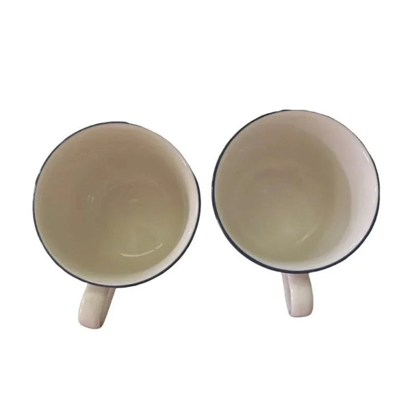 Lenox POPPIES on BLUE, 2 Flat Cups, 2.75" VINTAGE Excellent Condition USA - Picture 4 of 14